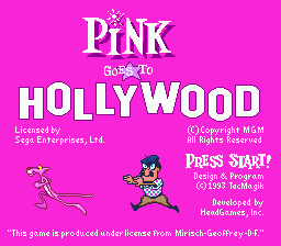 Pink Goes to Hollywood Title Screen
